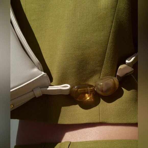 ZARA NWT Chic Beige BEADED ASYMMETRICAL CROSSBODY BAG - Picture 6 of 12